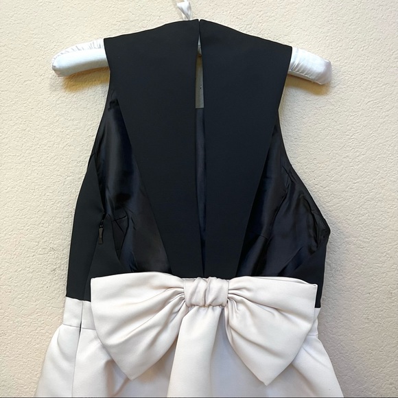 Kate Spade Black White SATIN FAILLE Bow Dress NWT B4/4 - Picture 8 of 15